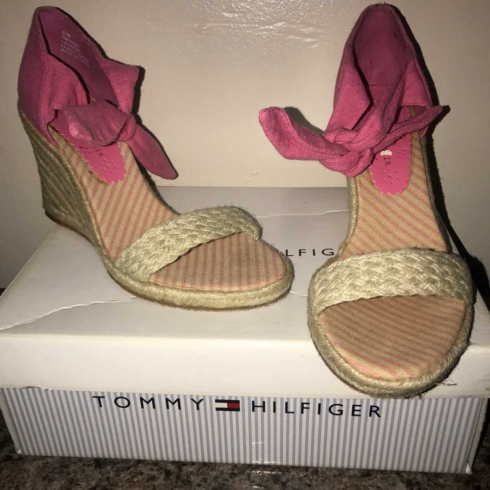 Pink Tommy Hilfiger Wedges